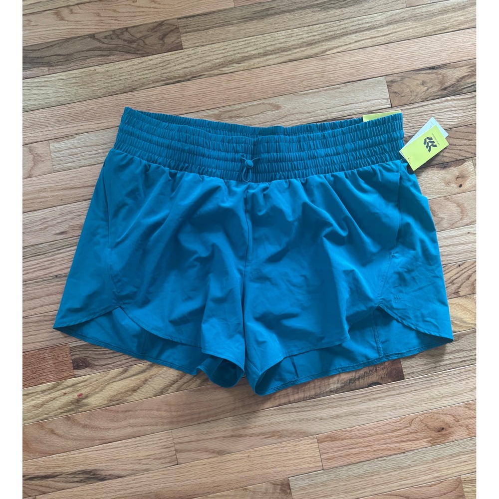 All in Motion Womens Teal Blue Active Light High Rise Woven Shorts XXL NWT